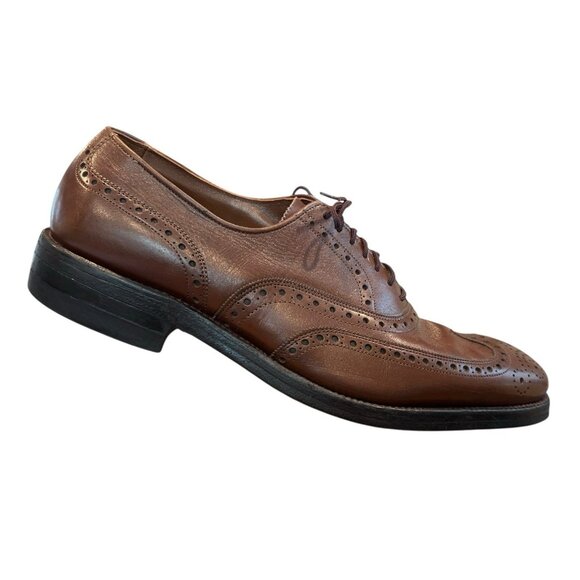 Allen Edmonds Boulevard Brown Leather Full Brogue Wingtip Oxford Shoes Mens 9 D main image 12